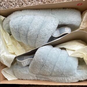 UGG Cozy Fluff Slides in Soft Blue